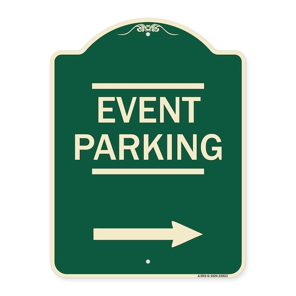 Thanks for Coming Turn Right for Exit Event Parking W/ Right Arrow Alum, 18" L, 24" H, G-1824-22823